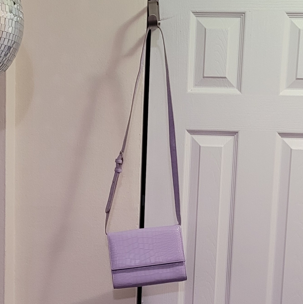 Urban Outfitters Purple Croc Faux Leather Crossbody